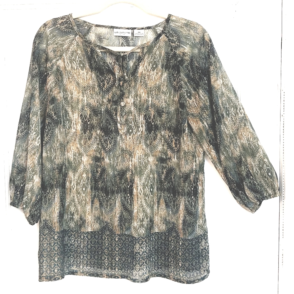 Liz Claiborne Petite Peasant Top